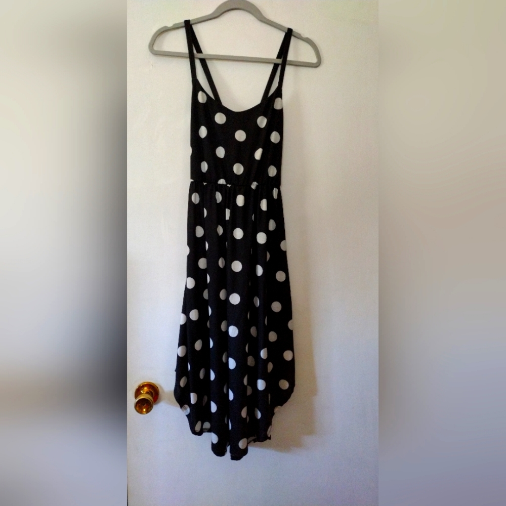 Xhilaration black with white polka dots size M